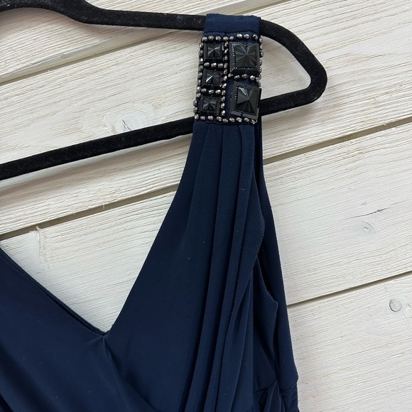 Windsor Blue Sheath Mini Dress V-Neck Sleeveless Cocktail - Picture 3 of 7